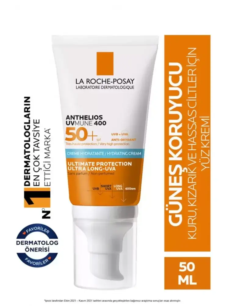 La Roche Posay Anthelios Uvmune 400 Ultra Hydrating SP50+ 50ml Güneş Koruyucu Yüz Kremi