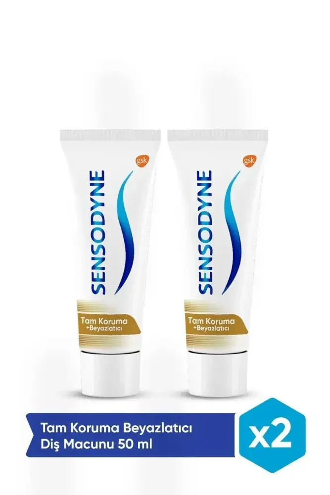 Sensodyne Tam Koruma + Beyazlatıcı Diş Macunu 75 ml x 2 Adet